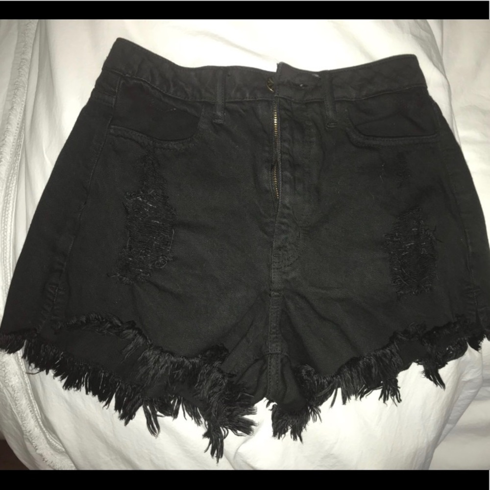 Black Distressed Show Me Your Mumu Jean Shorts